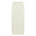 thumbnail image 6 of Women'S Winter Chunky Cable Knit Long Skirt 2 Piece Outfit Sweater Sets White L, 6 of 10