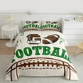 thumbnail image 3 of Manfei Kids Rugby Game Bedding Comforter Set,American Rugby Games Sport Twin Comforter Sets,Beige Green Brown Bedding Set For Boys Teens,Microfiber Bedroom Decor Reversible,2 Pieces, 3 of 9