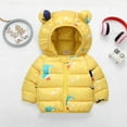 thumbnail image 3 of Hotiary Todddler Boys Girls Winter Puffer Jacket Kids Cartoon Print Warm Windproof Zip up Hooded Coat Children Lightweight Bear Ears Padded Down Outerwear Packable for 2-9 Years, 3 of 4