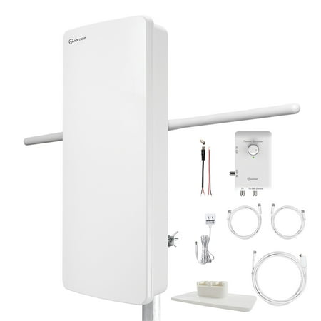 Antop® Antenna Inc. AT-800SBS HD Smart Panel Amplified HDTV And FM Amplified Indoor/Outdoor Antenna