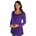 thumbnail image 2 of 24seven Comfort Apparel Long Sleeve Maternity Swing Tunic Top, 2 of 4