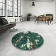 thumbnail image 4 of Ahgly Company Machine Washable Indoor Rectangle Abstract Dark Slate Gray Green Area Rugs, 2' x 5', 4 of 7