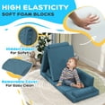 thumbnail image 5 of Qaba Modular Kids Play Couch, 12 Pcs Kids Couch Child Sectional Sofa, Playroom Bedroom Furniture for Boys and Girls, Blue, 5 of 10