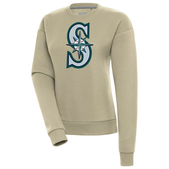 Women's Antigua Khaki Seattle Mariners Victory Pullover Sweatshirt