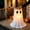 A, variant on Halloween Ghost Candy Bowl with LED Lights & Remote Control, Light Up White Ghost Candy Stand Holder Bucket, Outdoor Glowing Floor Decor Rack for Halloween Yard Front Door Party Decorations