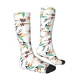 thumbnail image 3 of Haiem Pretty Floral With Leaves Socks, Funny Novelty Crazy Design Cotton Socks Sports Socks Knee High Socks For Men, Women,1Pairs - Gift For Working Friends, 3 of 9