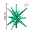 thumbnail image 2 of Globos de aluminio ZSYLYTKV Green Star de 14 puntas y 22 pulgadas, paquete de 6, 2 of 6