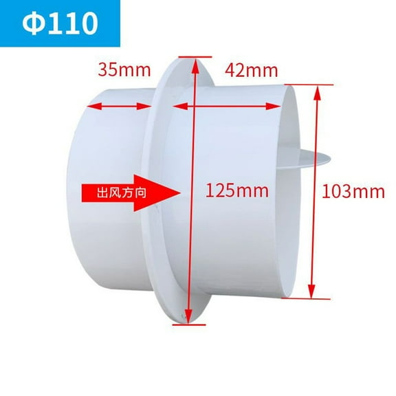 Hmoddpon-PVC Fan Check Valve For Bathroom Kitchen Valve Round Pipe Backdraft Damper