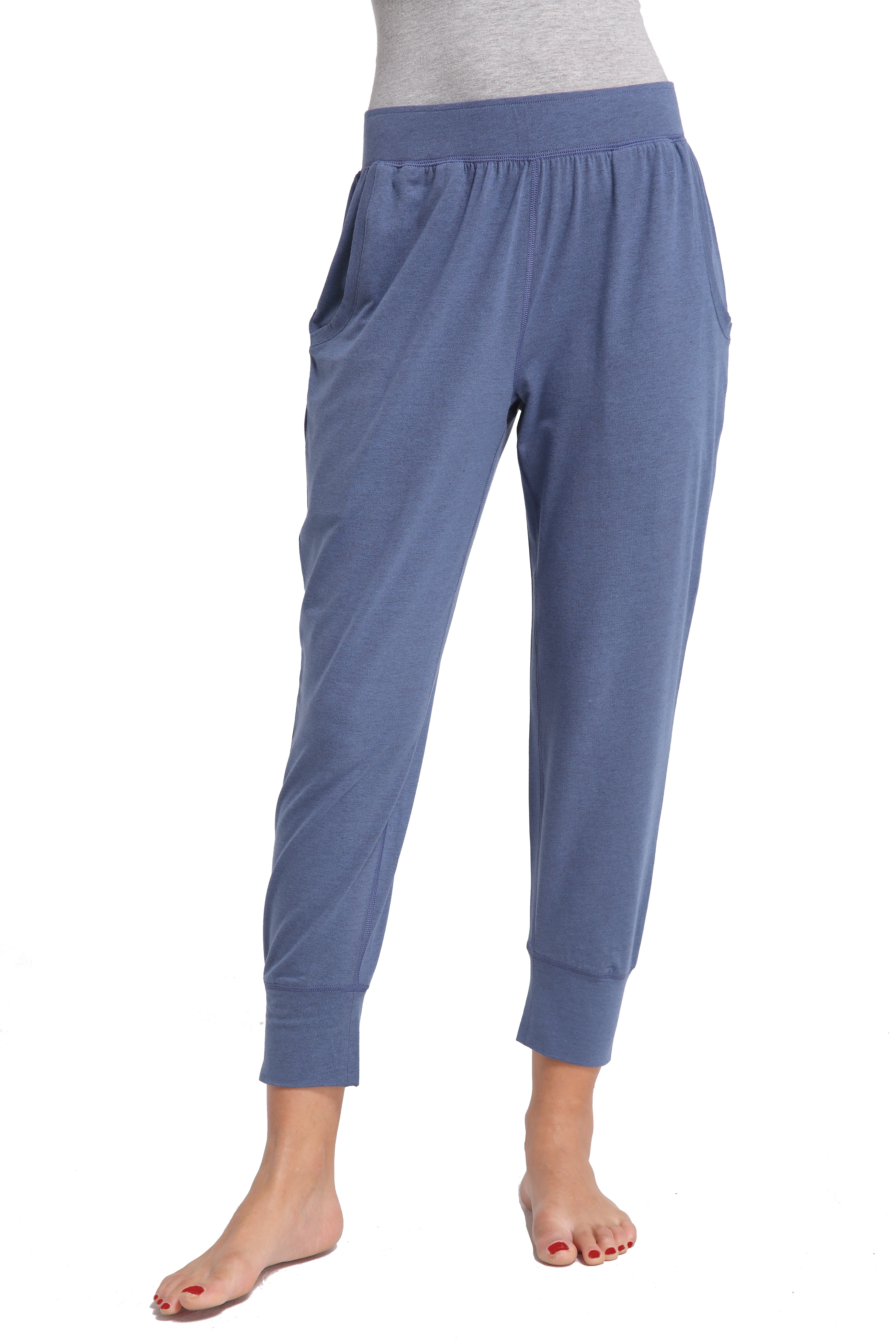 CYZ Women's Cotton Stretch Knit Pajamas Jogger Pants/Lounge Pants ...