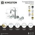 thumbnail image 4 of Kingston Brass KS1220BEX Essex Double-Handle 3-Hole Wall Mount Bathroom Faucet in Matte Black, 4 of 5