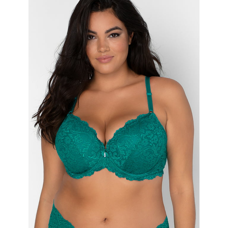  ZZSRJ Bra Ladies Lingerie Tops Lace Bra Underwire Plus Size Bra  See-Through Sexy Lingerie B C D DD E F Cups (Color : Green, Cup Size :  42DD) : Clothing, Shoes & Jewelry