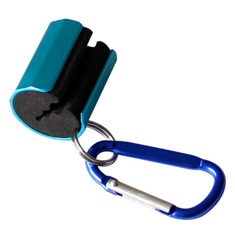 Fishing Rod Hanging Clamp with Carabiner Fishing Pole Holder Clip (Blue) 