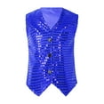thumbnail image 3 of TiaoBug Kids Boys Girls Glittery Sequined Shirt Vest Jacket Hip Hop Jazz Dance Shiny Waistcoat, 3 of 5