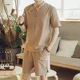 thumbnail image 3 of Conjuntos de camisetas y pantalones cortos para hombre, sin logotipo, ropa de trabajo, conjunto de pantalones cortos para hombre, ropa informal de lino a la moda para hombre 2024, ropa juvenil emo de, 3 of 5