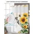 thumbnail image 4 of No Hook Cloth Fabric Shower Curtain with Snap in Liner, Sunflower Waterproof Shower Curtains Set with See Through Top Window, Summer Botanical Bee Farmhouse Watercolor Bath Curtains Shower 36"x72", 4 of 6