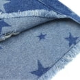 thumbnail image 4 of KIDSCOOL SPACE Girls Denim Skirt,Ripped Soft Raw Edge Star Printed Summer Short Jeans Dress,Blue,5-6 Years, 4 of 5