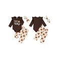 thumbnail image 2 of Baby Toddler Girls 3Pcs Thanksgiving Outfits 0 3 6 12 18 Months Long Sleeve Romper + Dots/Turkey Print Pants + Headband Set Fall Clothes, 2 of 9