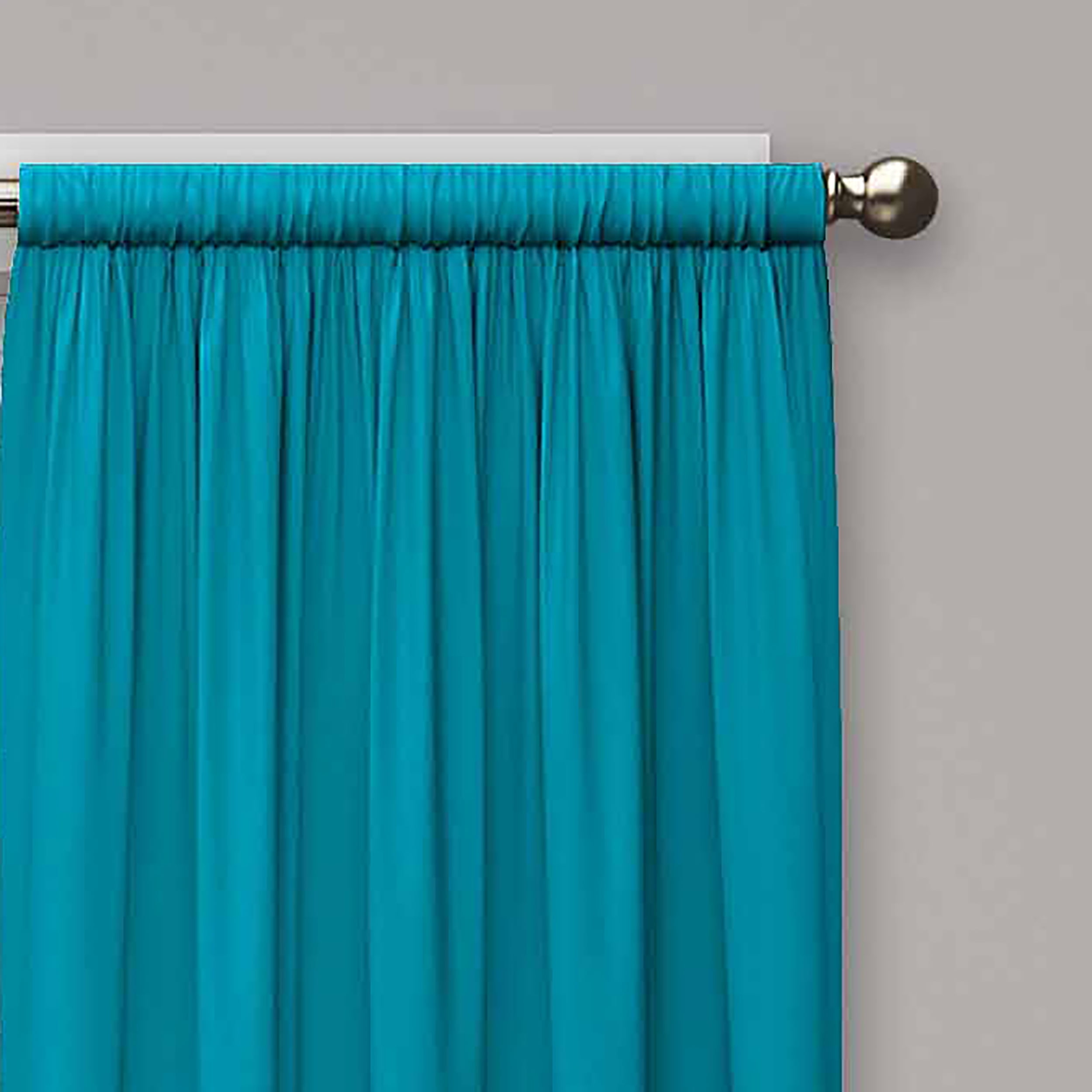 Eclipse Kids Solid Microfiber Blackout Rod Pocket Single Window Curtain Panel, Rich Teal, 42 x 84
