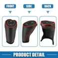 thumbnail image 6 of Unique Bargains Gear Shifting Knob Cover Trim for Chevy Equinox Faux Leather Carbon Fiber Pattern Black Red Stitches, 6 of 6