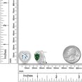 thumbnail image 2 of Gem Stone King 925 Sterling Silver Green Nano Emerald and White Moissanite Post Clip Earrings for Women (7.65 Cttw, Heart Shape 10MM), 2 of 3