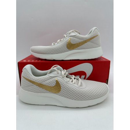 Nike Tanjun Women's Size 10 Men's Size 8.5 White Gold Athletic Shoes DJ6257 006