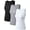Black,grey,white, variant on Women's 3 Piece Sleeveless Tops Crew Neck Stretch Fitted Layer Tee Shirts Tank Tops