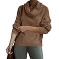 thumbnail image 7 of GigrtiJin Women's Turtleneck Knitted Sweaters Long Sleeves Solid Color Warm Blouses Casual Pullover Loose Tops, 7 of 7
