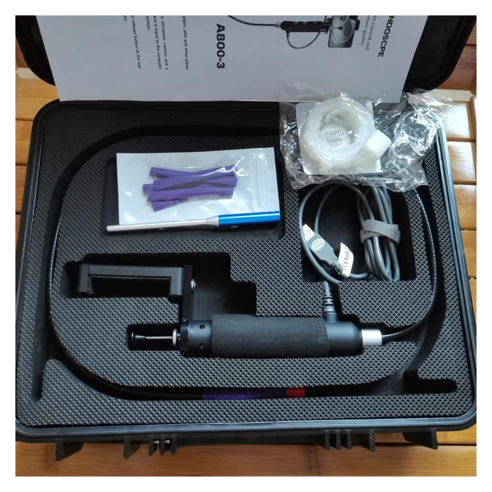 8.5mm 180 Degree Rotatable Industrial Endoscope Camera Control Steering Automotive Pipe Inspection High-definition With Lights ,Stunning Clarity