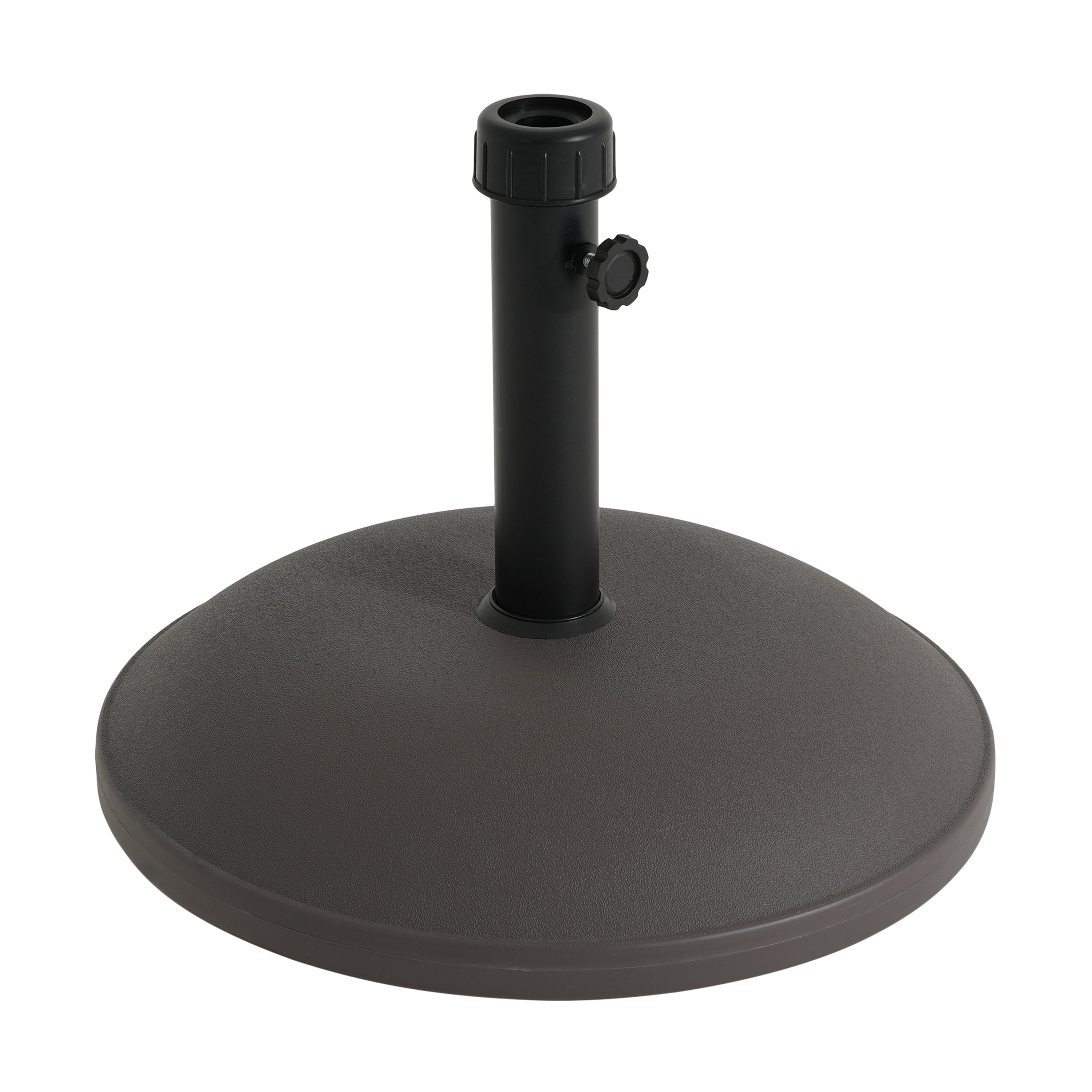 Umbrella Base 68 Pound Round with Concrete Fill and Resin Shell, Heavy Duty Patio Umbrella Stand and Outdoor Shade Base, Brown