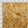 thumbnail image 3 of oneOone Polyester Spandex Dark Mustard Fabric Starfish & Fish Sewing Craft Projects Fabric Prints By Yard 56 Inch Wide, 3 of 6