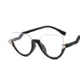 thumbnail image 3 of Gafas de lectura tipo ojo de gato de medio marco para mujer, gafas graduadas con luz azul, lupa óptica para miopía, 3 of 5