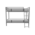 thumbnail image 3 of Novogratz Maxwell Twin-Over-Twin Metal Bunk Bed with Ladder and Guardrails, Easy Assembly, Grey, 3 of 19
