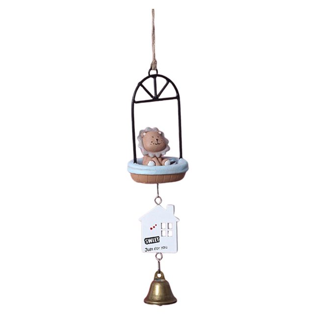 Carillón de la estatua animal de resina, campana decorativa, mini carillones para la decoración de para hogar H Macarena Campana de viento de dibujos animados