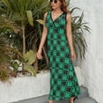 thumbnail image 6 of Shamrock Or Green Clover Leaves Pattern Dress Summer Street Style Bohemia Long Dresses Female Sleeveless Printed Maxi Dress, 6 of 9