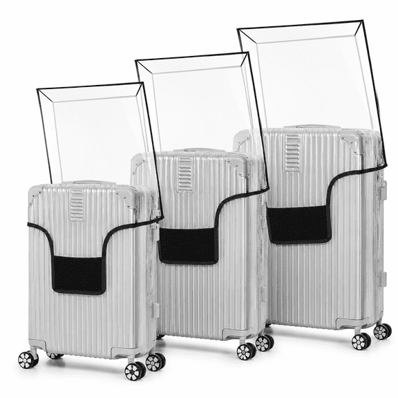 3PCS Luggage Covers for Suitcase,Clear Pvc Luggage Protectors,Suitcase Covers,Ransparent Travel Suitcase Wrap,Protective Cover Case for 20" 24" 28" Wheeled Luggage