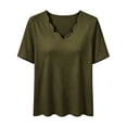 thumbnail image 2 of Cilsoka Womens Short Sleeve Tops Seashell Edge V Neck Dressy Casual Loose Fit Shirts Summer Vacation Blouses 2026 Trendy Clothes, 2 of 6