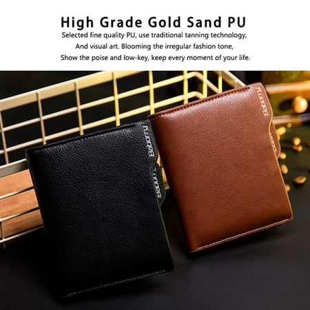 Portable Antimagnetic Men Wallet Anti RFID Male Zipper Purse Short PU  Leather Wallet Fashionable Business Purse brown