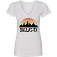 thumbnail image 3 of Inktastic Dallas Texas Skyline Vintage Women's V-Neck T-Shirt, 3 of 5
