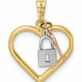 thumbnail image 4 of 14K Tri-Color Heart, Lock And Key Pendant Made In Turkey -Jewelry By Sweet Pea, 4 of 7
