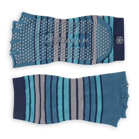Gaiam Striped Toeless Yoga Socks, Skyline, S/M