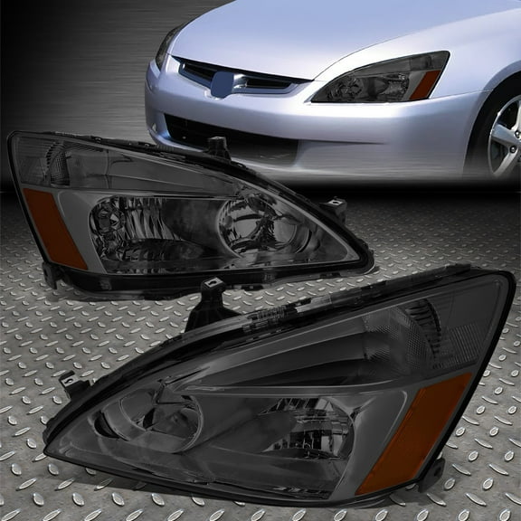 FOR 03-07 HONDA ACCORD SMOKED HOUSING AMBER CORNER HEADLIGHT REPLACEMENT LAMPS