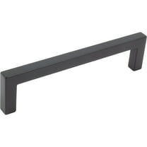Contemporary Square Cabinet Pull, 128 Millimeters, Zinc Base Material, Matte Black by Stone Harbor Hardware