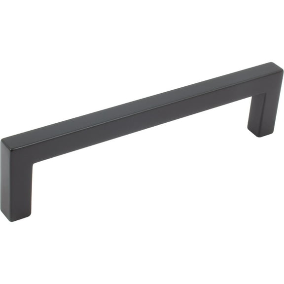 Contemporary Square Cabinet Pull, 128 Millimeters, Zinc Base Material, Matte Black by Stone Harbor Hardware
