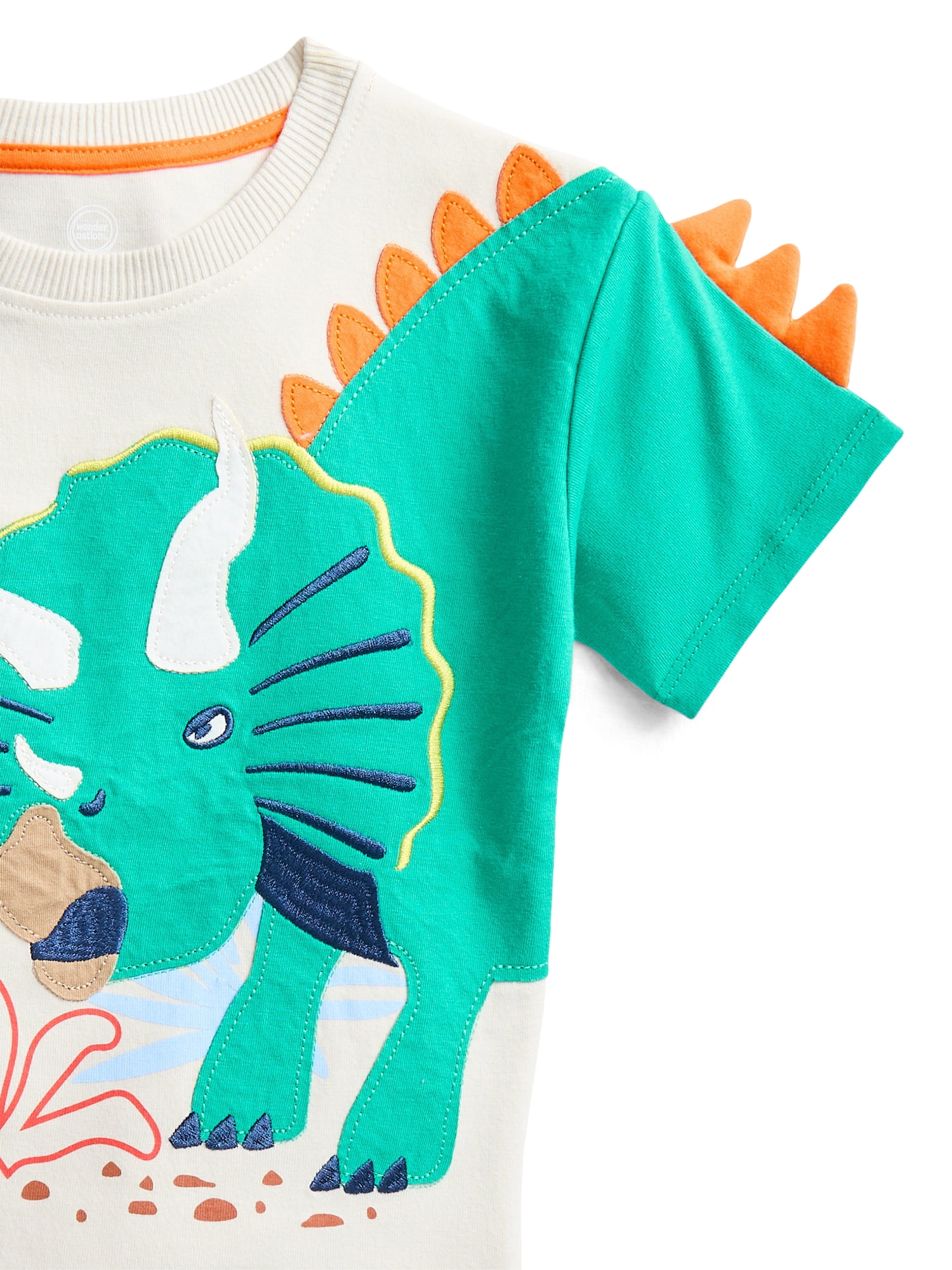 Wonder Nation Toddler Boys Short Sleeve Graphic Tee with 3D Spikes, Sizes 12M-5T