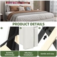 thumbnail image 5 of Dextrus King Size Storage Bed Frame, Platform Bed with Upholstered Headboard, LED Light, Charging Station, and 4 Drawers, No Box Spring Needed - Beige, 5 of 9