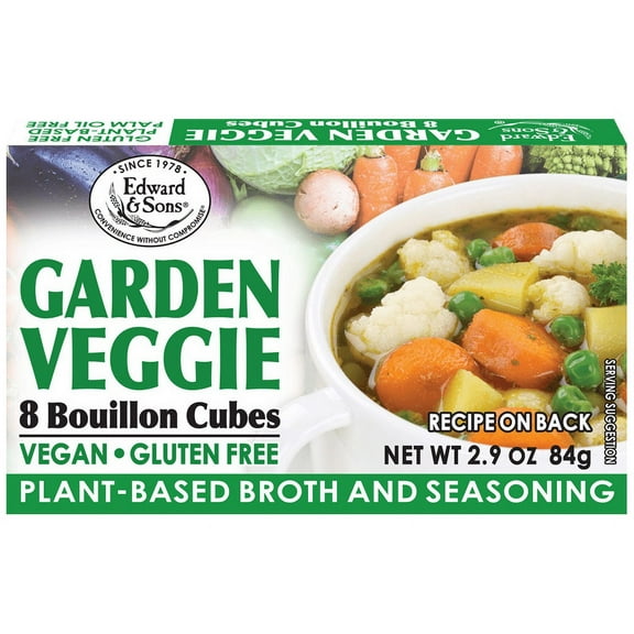 Edward & Sons, Garden Veggie, Bouillon Cubes, 8 Cubes - (Pack of 3)