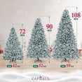 thumbnail image 3 of CAPHAUS 6 Feet Premium Pre-Hinged Snow Flocked North Valley Spruce Full Artificial Frosted White Fake Christmas Tree, 928 Branch Tips and Metal Stand, Indoor, Home, Office, Party, Holiday Decoration, 3 of 8