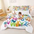 thumbnail image 3 of Erosebridal Cartoon Alphabet Queen Comforter Set for Kids, A to Z Letters Bedding Comforter Set for Boys Girls, Colorful Polka Dots Reversible, 1 Comforter and 2 Pillowcases, 3 of 6