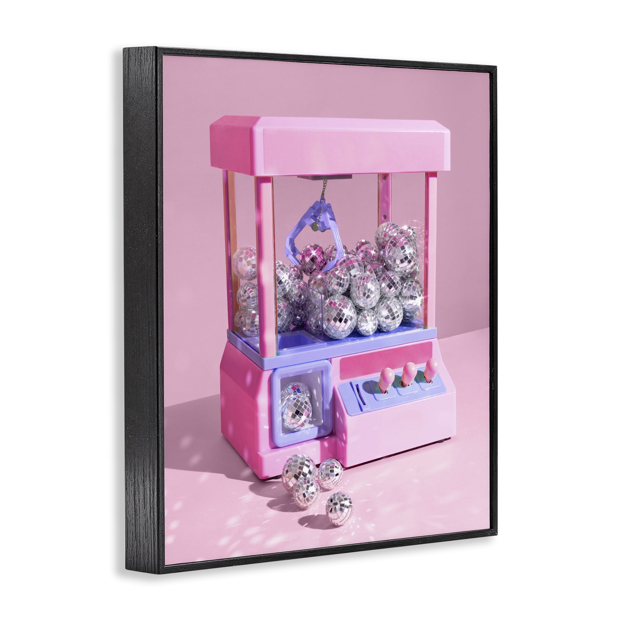 Stupell Industries Disco Ball Claw Machine Black Framed Giclee Art, design by LISH Creative