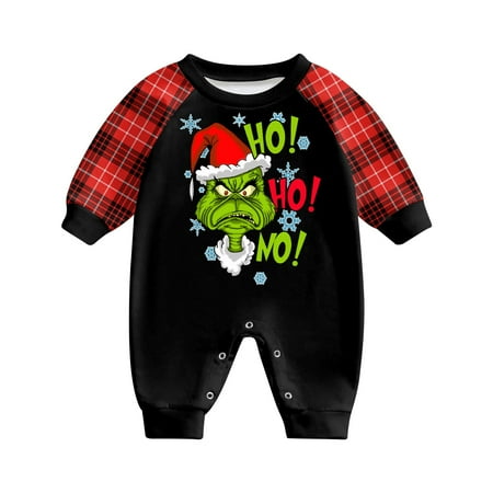 

Clearance Before Christmas！Gotyou Family Grinch Pajamas Christmas Prints Family Matching Long Sleeve Tops+Pants Set Family Matching Sets